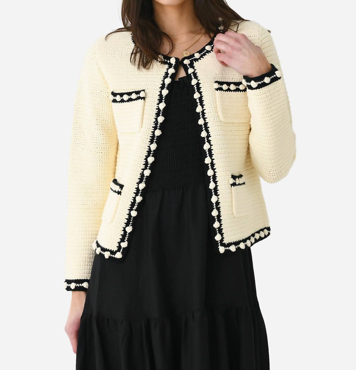 Russell Sweater In Cream & Black