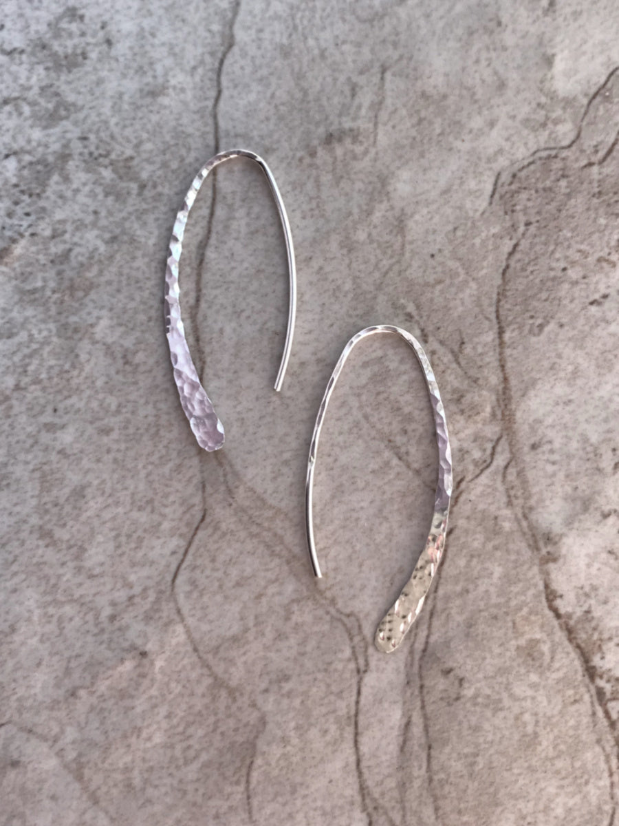 Sleek Hammered Ear Threads