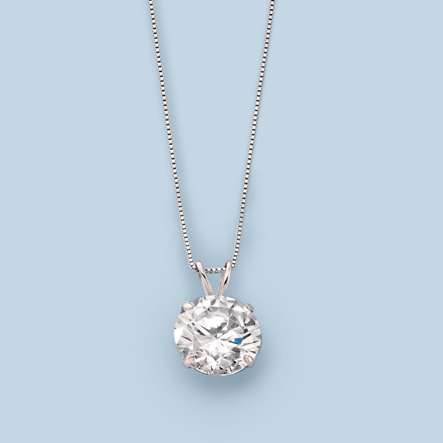 Ross-Simons CZ Solitaire Necklace in 14kt White Gold