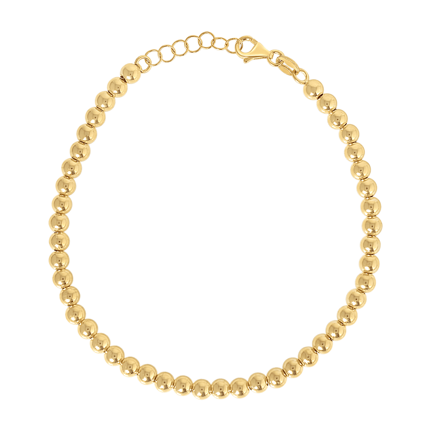 14K Gold 4mm Ball Bead Bracelet