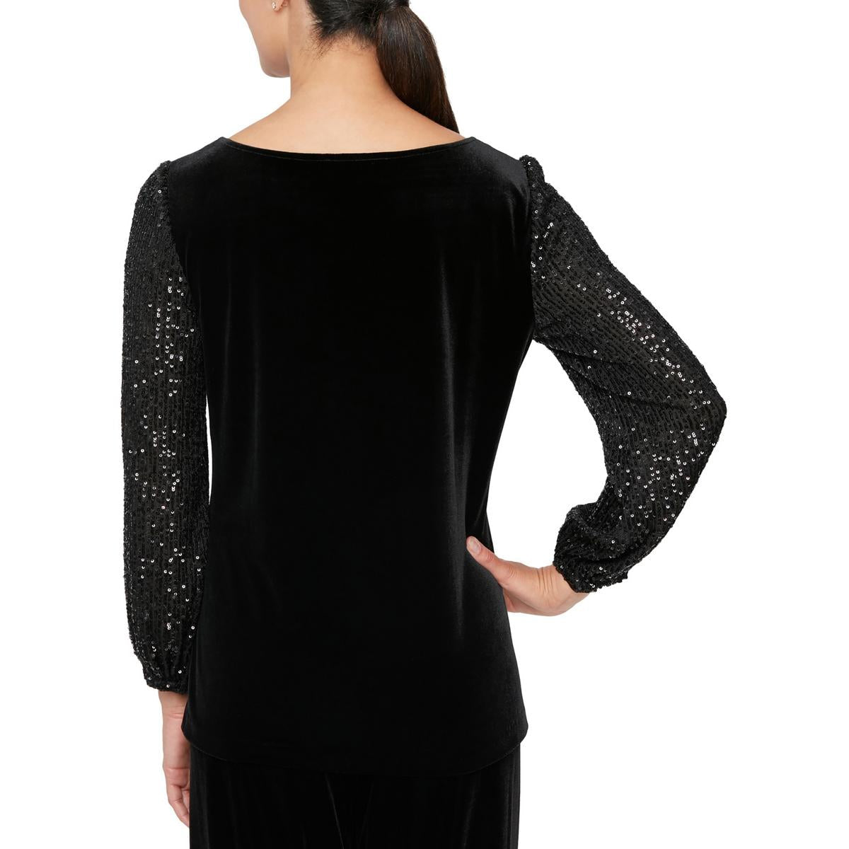 Womens Velvet Sequined Blouse