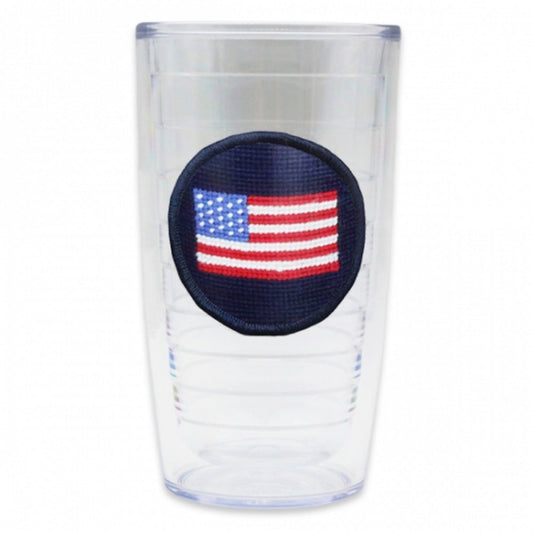 Smathers & Branson American Flag Needlepoint Tumbler