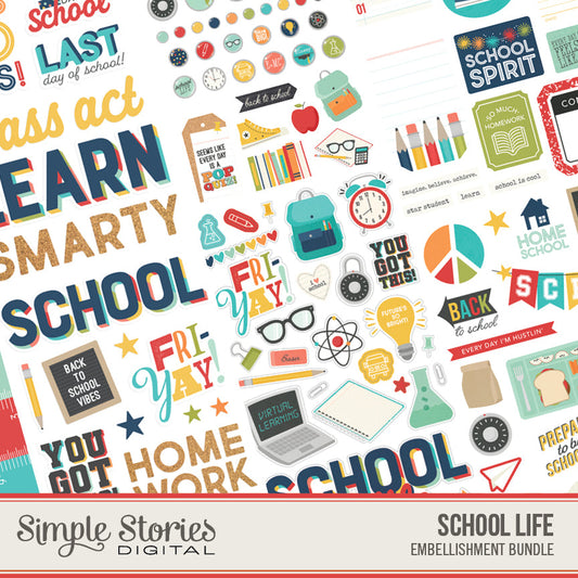 School Life Digital Embellishment Bundle