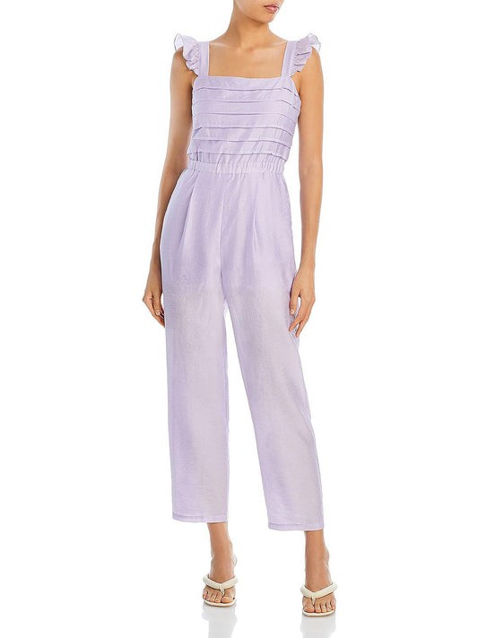 Womens Shutter Pleat Smocked Back Jumpsuit