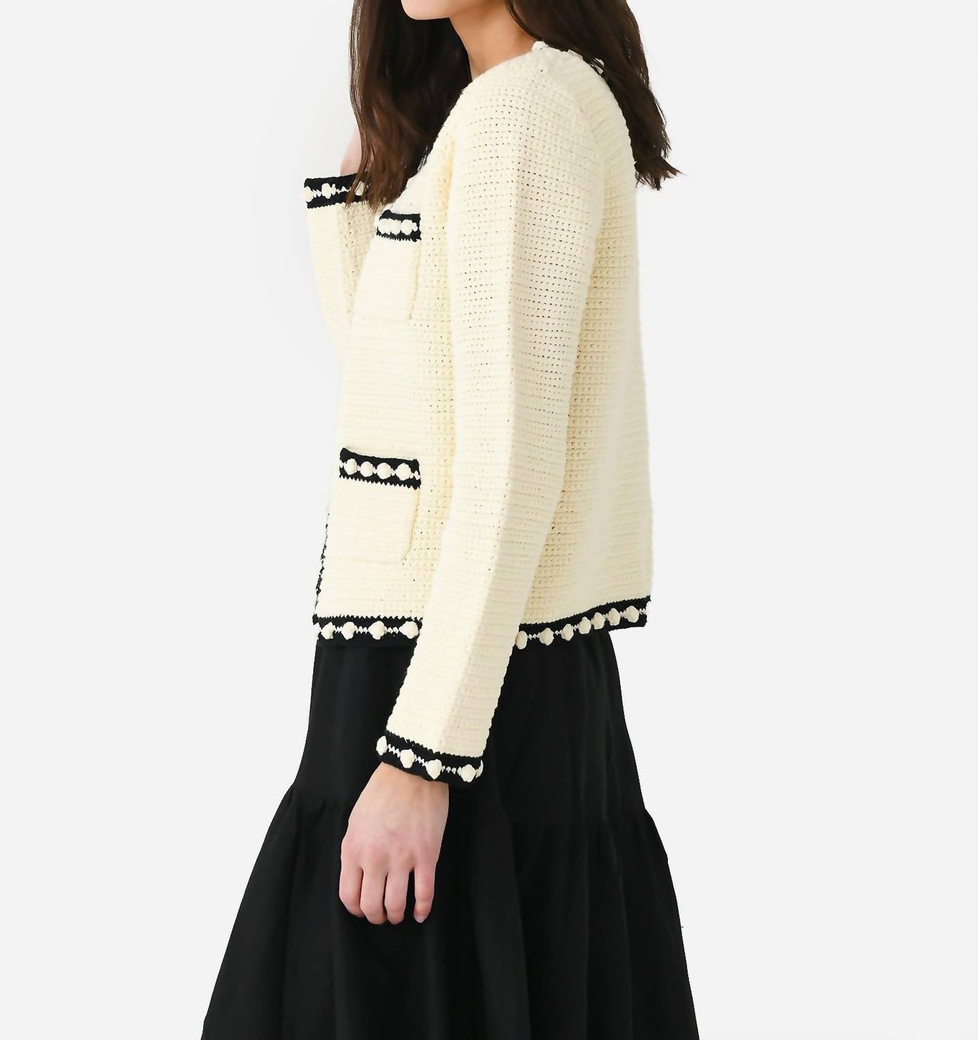 Russell Sweater In Cream & Black