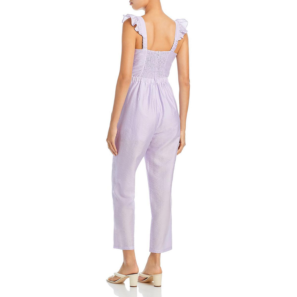 Womens Shutter Pleat Smocked Back Jumpsuit