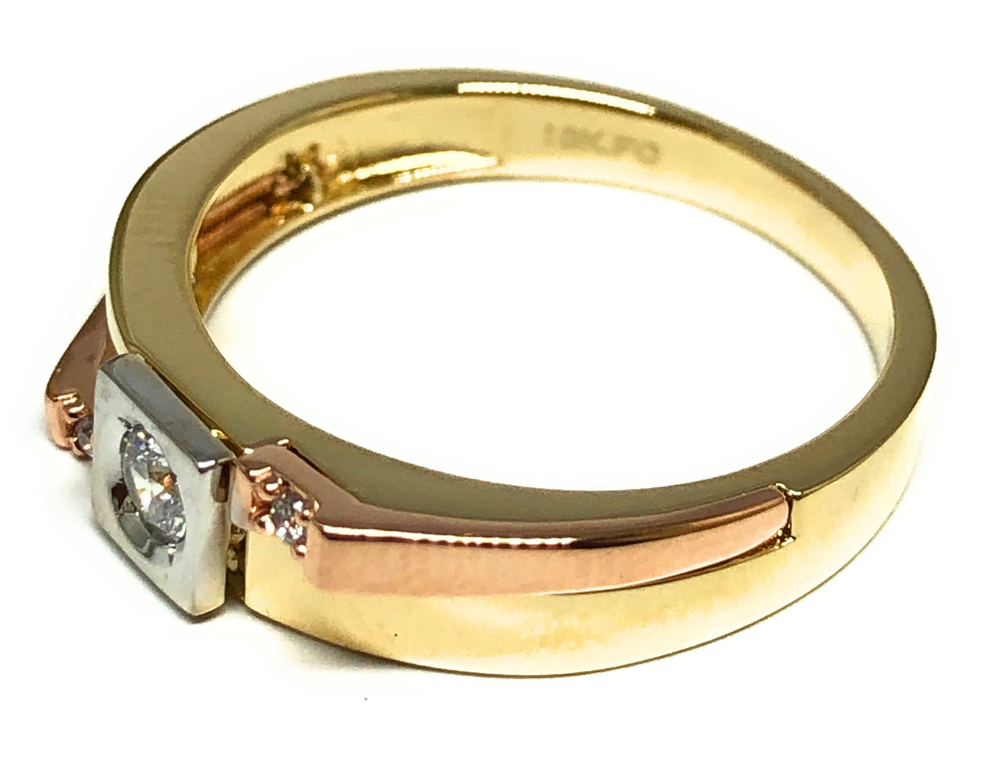 10k Solid Gold Yellow Gold CZ Band Ring (FC 107)