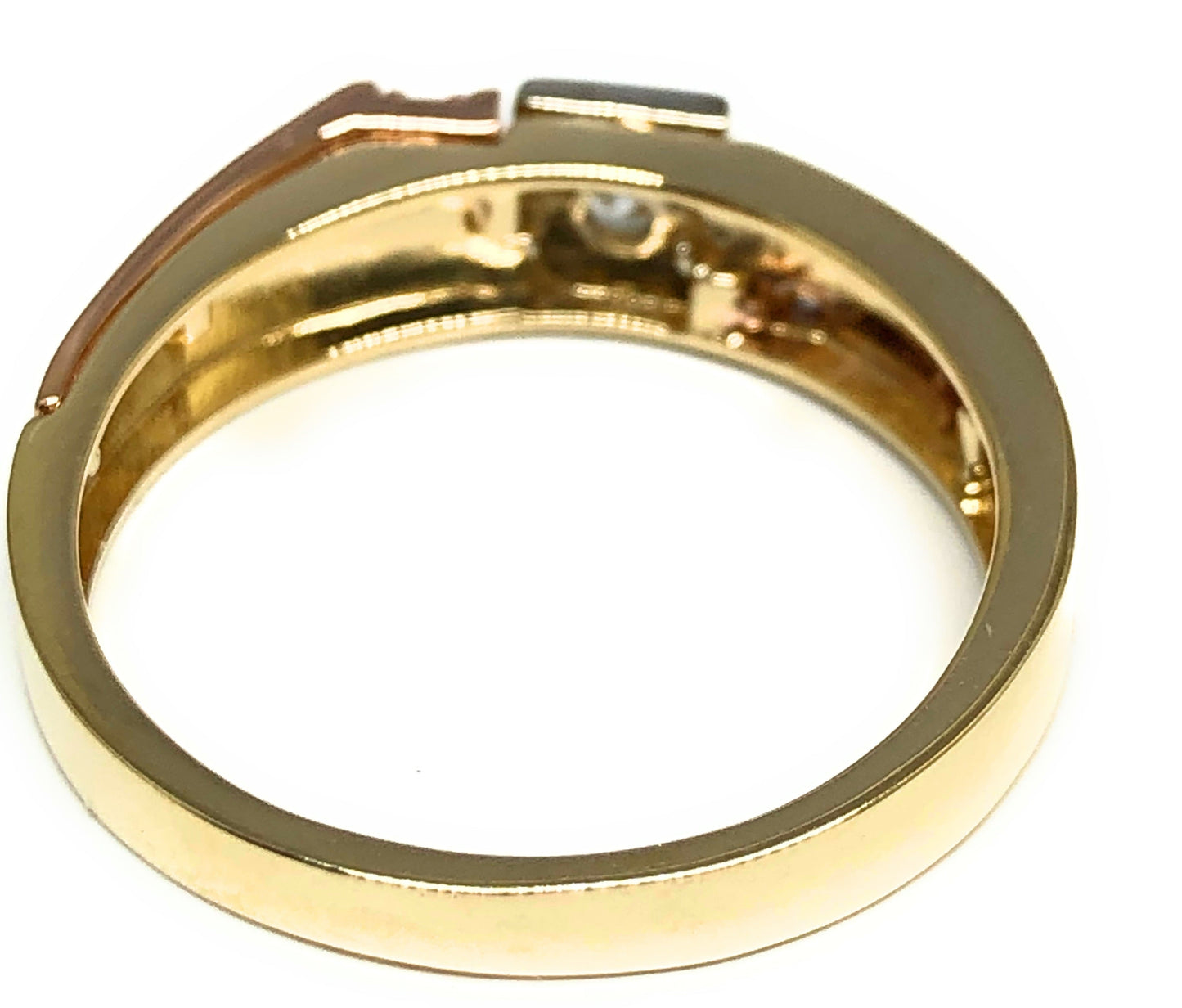 10k Solid Gold Yellow Gold CZ Band Ring (FC 107)