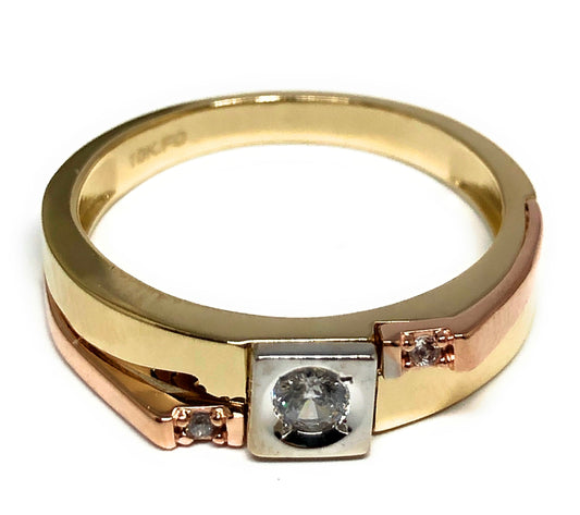 10k Solid Gold Yellow Gold CZ Band Ring (FC 107)