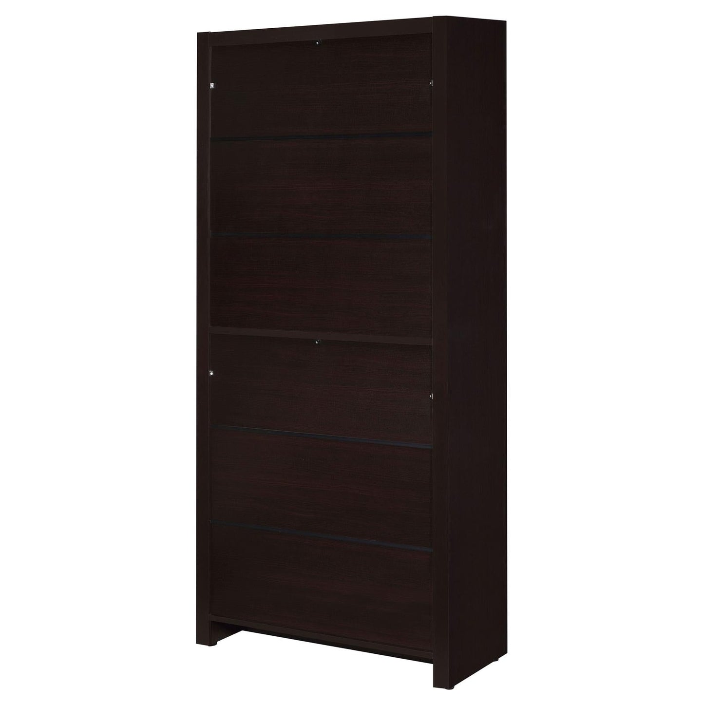 Skylar Cappuccino 5-Shelf Bookcase with Storage Drawer