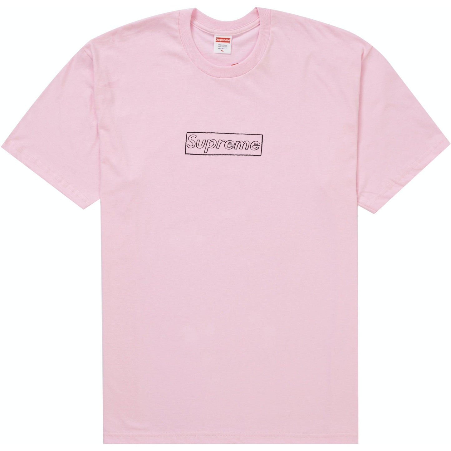 Supreme KAWS Chalk Logo Tee Light Pink