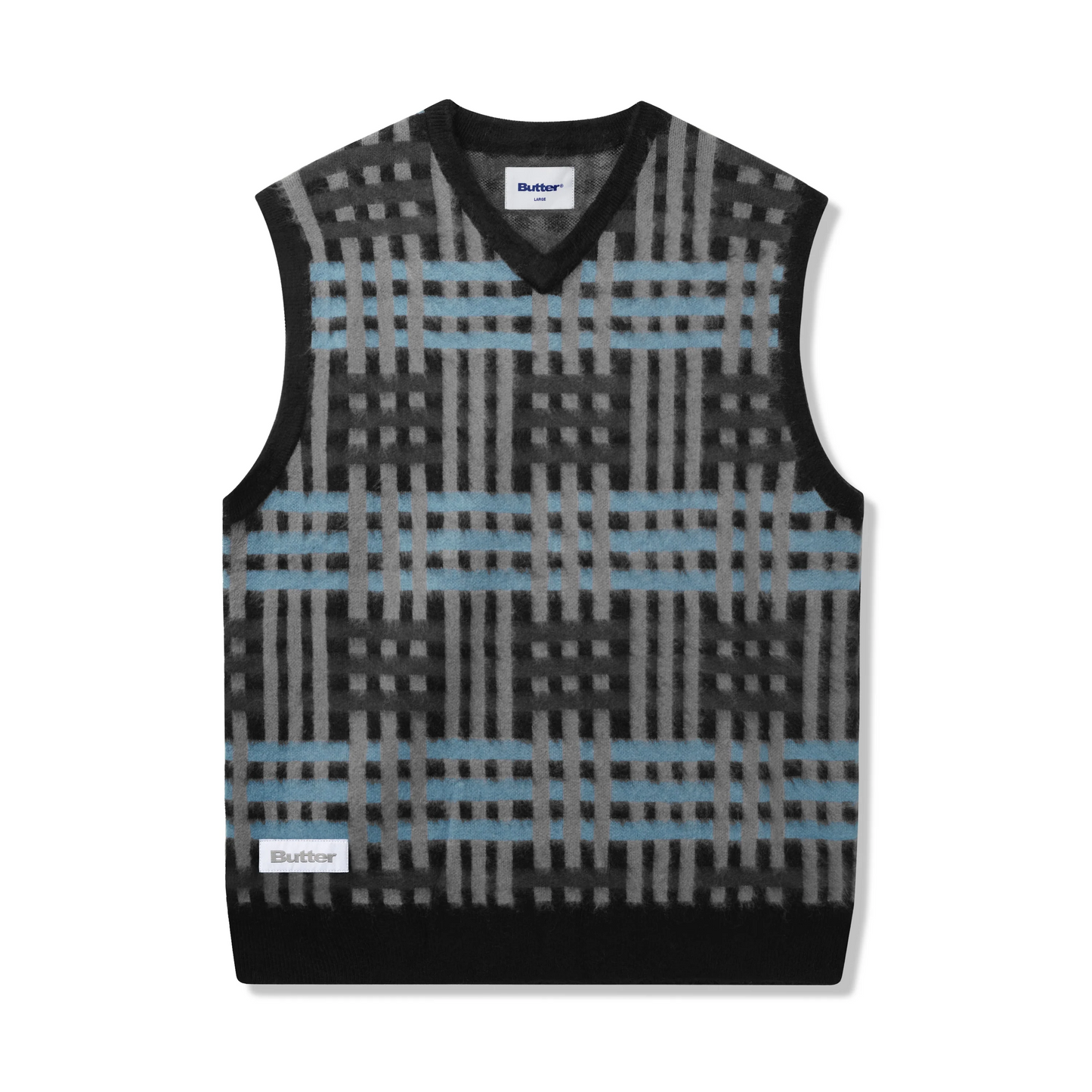 Weave Knitted Vest, Black